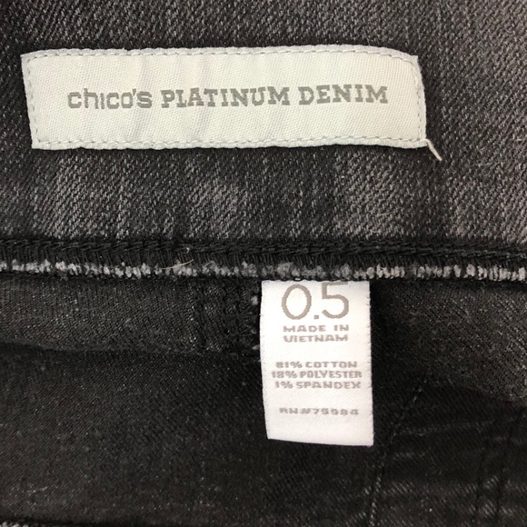 Chico’s Black denim stretch elastic waist - Picture 3 of 4